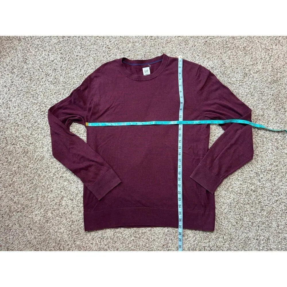 GAP pullover Crewneck, Lightweight, Cotton Blend sweater, Men's size LG; Maroon